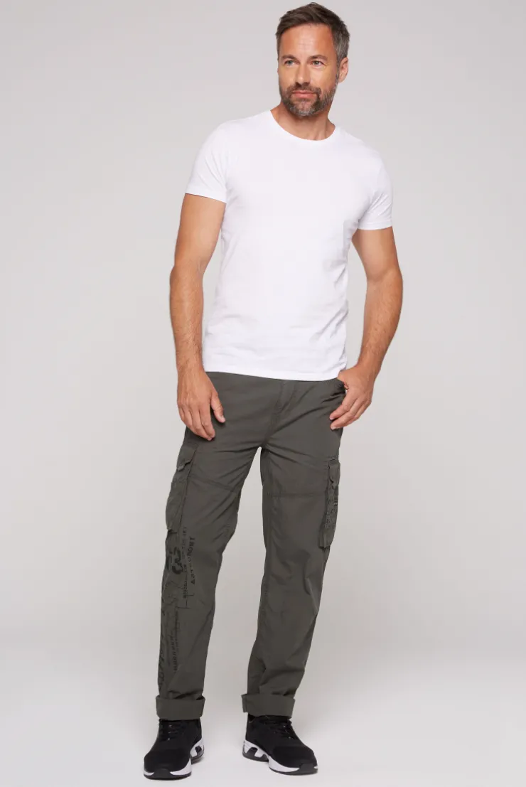 CAMP DAVID & SOCCX Leichte Cargohose mit Label Prints mud Hot