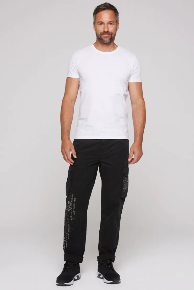 CAMP DAVID & SOCCX Leichte Cargohose mit Label Prints black Shop