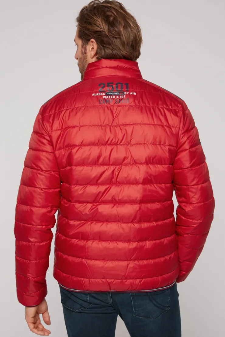 CAMP DAVID & SOCCX Leichte Steppjacke mit Logo Prints und Tapes royal red royalred Discount