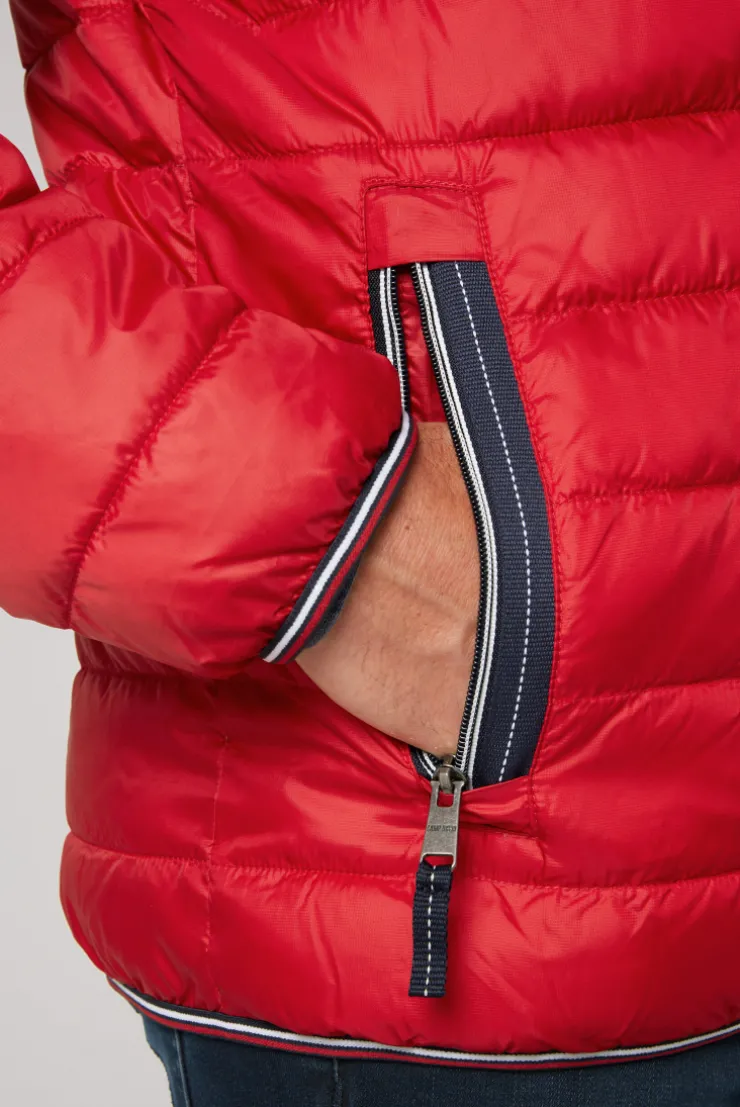 CAMP DAVID & SOCCX Leichte Steppjacke mit Logo Prints und Tapes royal red royalred Discount