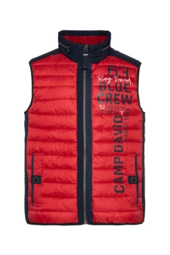 CAMP DAVID & SOCCX Leichte Steppweste mit Softshell-Details royal red | 4XL royalred Fashion