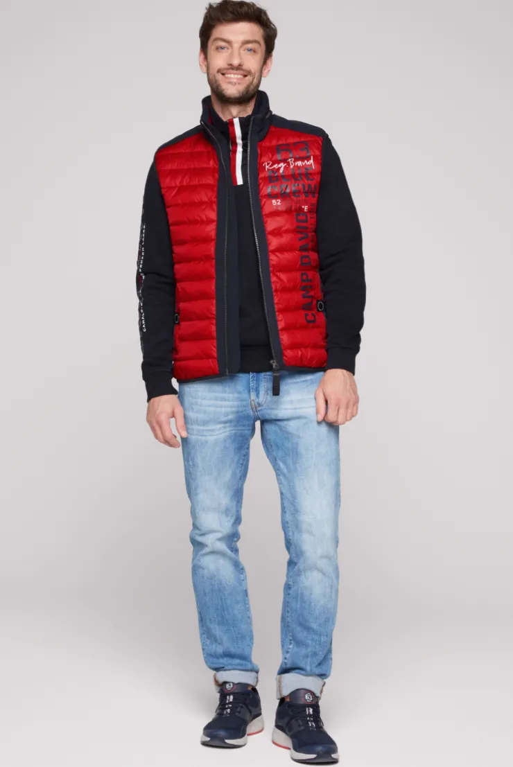 CAMP DAVID & SOCCX Leichte Steppweste mit Softshell-Details royal red | 4XL royalred Fashion