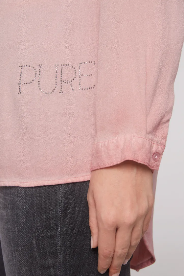 CAMP DAVID & SOCCX Longbluse Oil Dyed mit Logo aus Schmucksteinen rose blush roseblush Fashion