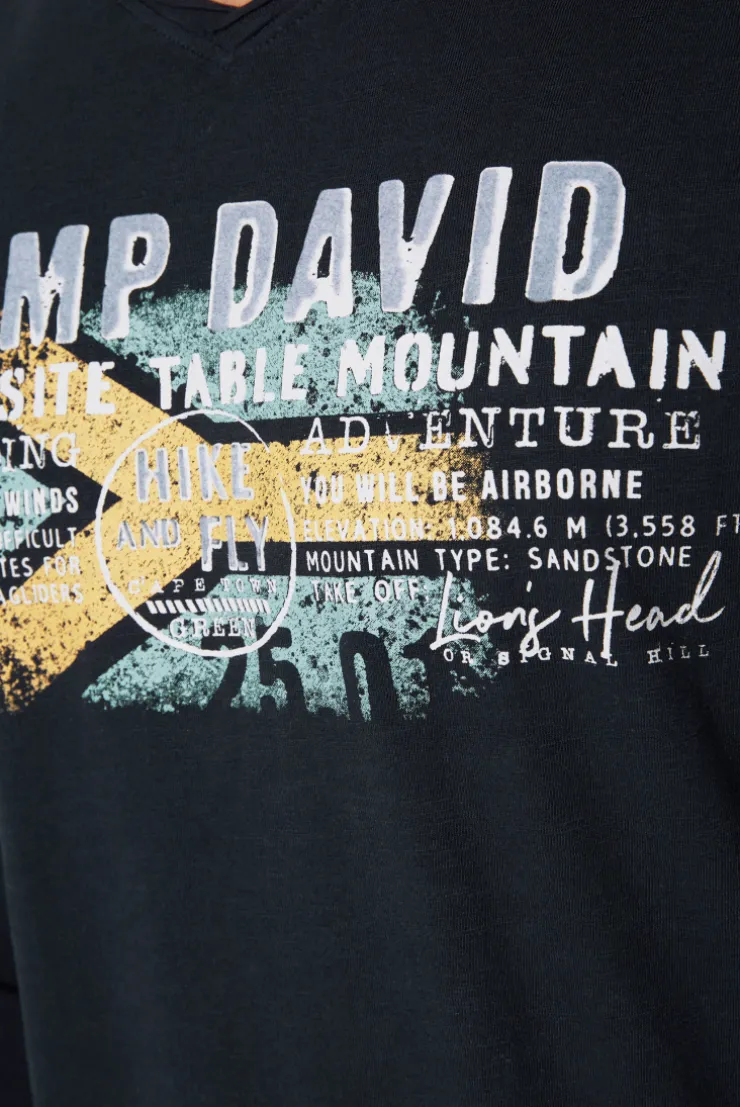CAMP DAVID & SOCCX Longsleeve mit Flockprint blue navy bluenavy Flash Sale