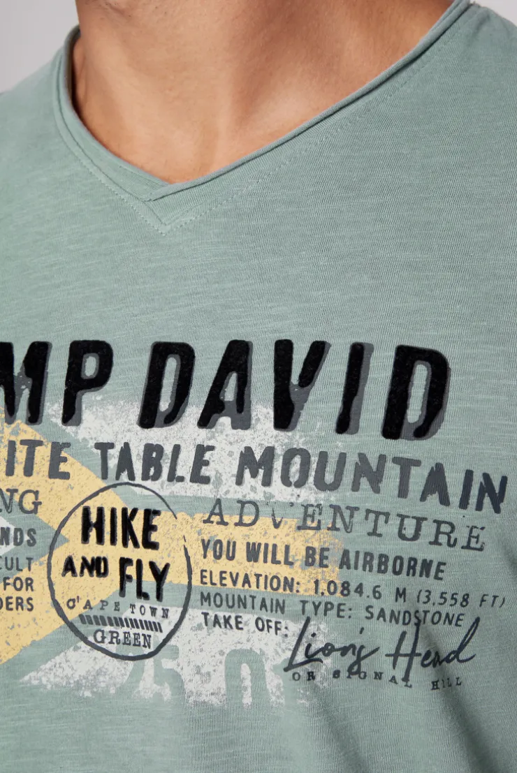 CAMP DAVID & SOCCX Longsleeve mit Flockprint teal Flash Sale