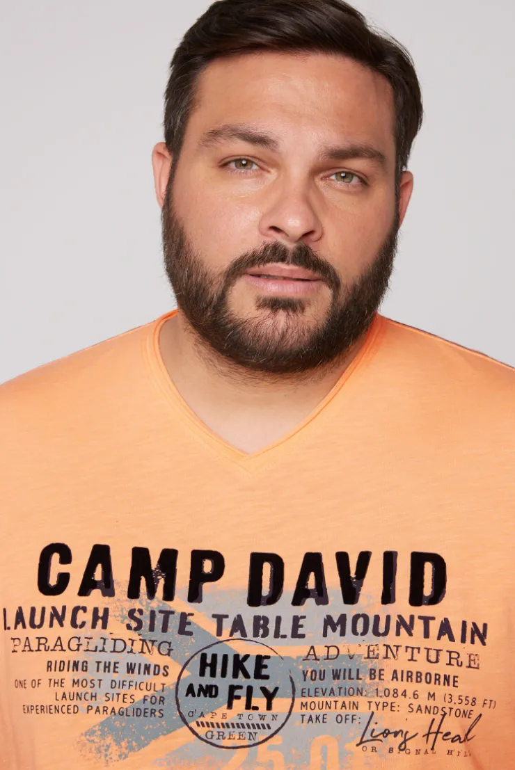CAMP DAVID & SOCCX Longsleeve mit Flockprint sunrise orange sunriseorange Cheap