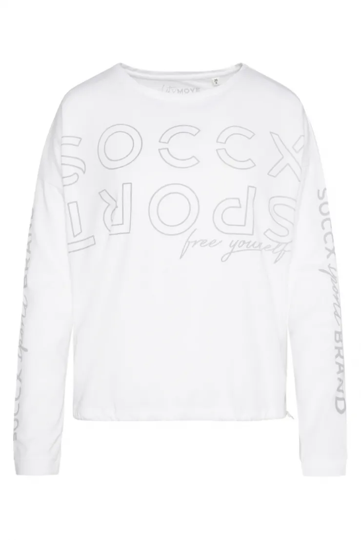 CAMP DAVID & SOCCX Longsleeve mit Logo Prints und verstellbaren Elastiksaum opticwhite Fashion
