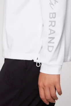 CAMP DAVID & SOCCX Longsleeve mit Logo Prints und verstellbaren Elastiksaum opticwhite Fashion