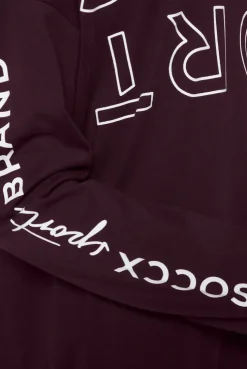 CAMP DAVID & SOCCX Longsleeve mit Logo Prints und verstellbaren Elastiksaum deep plum deepplum Flash Sale