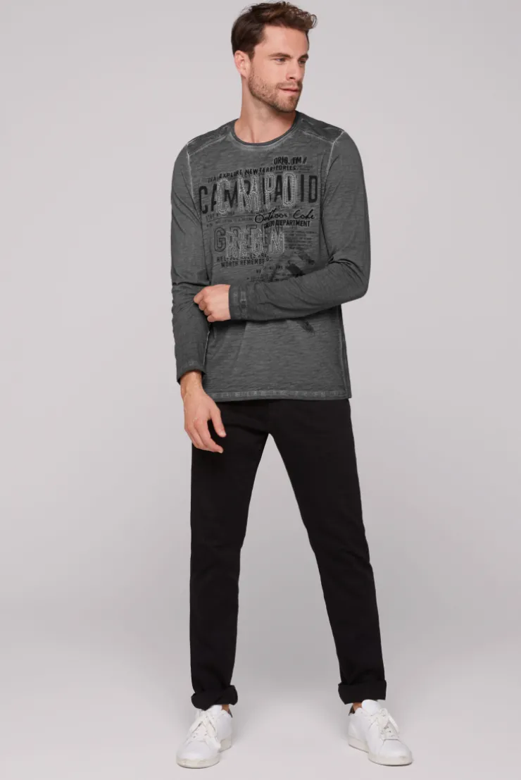 CAMP DAVID & SOCCX Longsleeve mit Tapes und Logo-Applikationen granite Shop