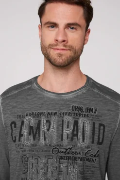 CAMP DAVID & SOCCX Longsleeve mit Tapes und Logo-Applikationen granite Shop