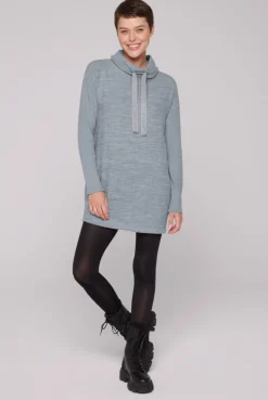 CAMP DAVID & SOCCX Meliertes Strickkleid mit Rollkragen cold grey melange coldgreymelange Shop