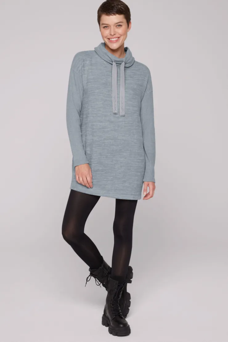 CAMP DAVID & SOCCX Meliertes Strickkleid mit Rollkragen cold grey melange coldgreymelange Shop