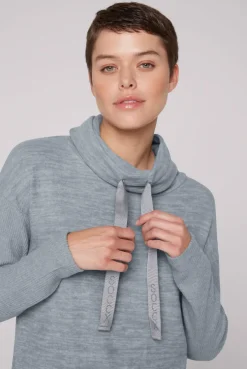 CAMP DAVID & SOCCX Meliertes Strickkleid mit Rollkragen cold grey melange coldgreymelange Shop