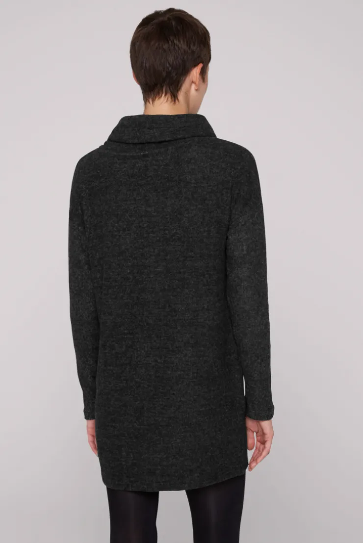 CAMP DAVID & SOCCX Meliertes Strickkleid mit Rollkragen black melange blackmelange Discount