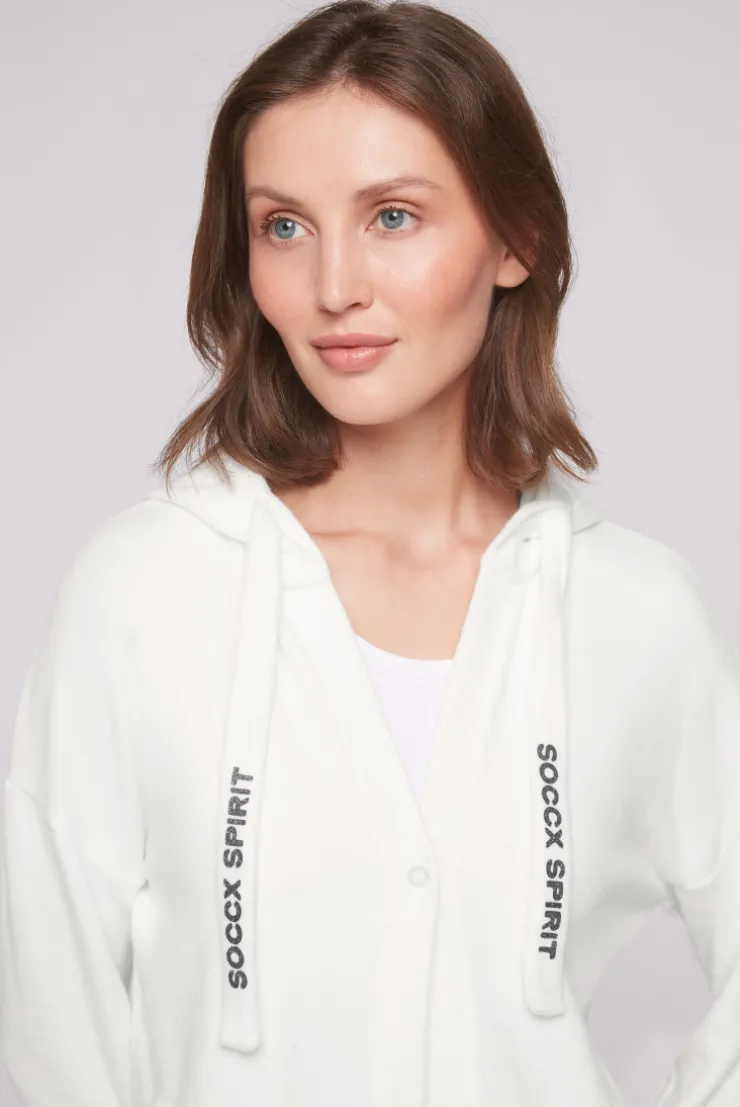 CAMP DAVID & SOCCX Offener Kurz-Cardigan mit Kapuze ivory Shop