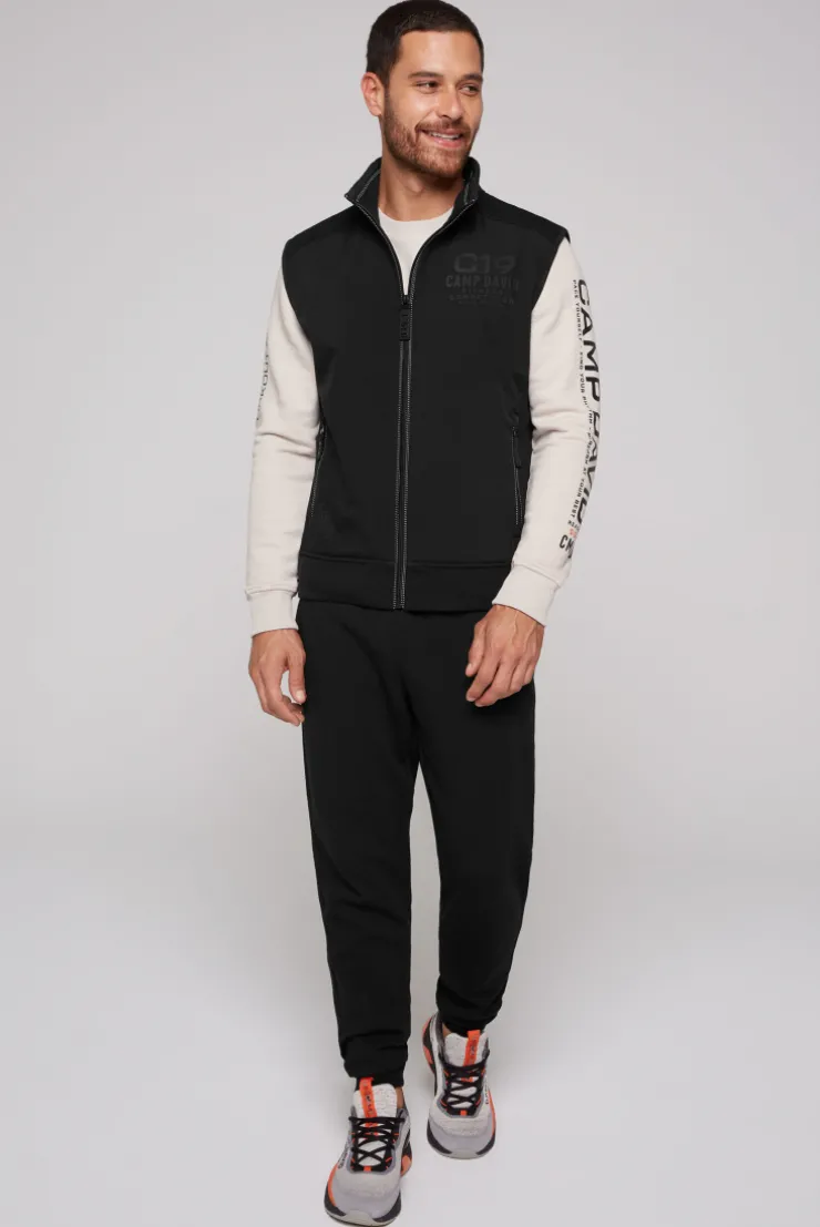 CAMP DAVID & SOCCX Outdoorweste im tonigen Materialmix black Clearance