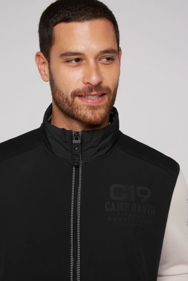 CAMP DAVID & SOCCX Outdoorweste im tonigen Materialmix black Clearance
