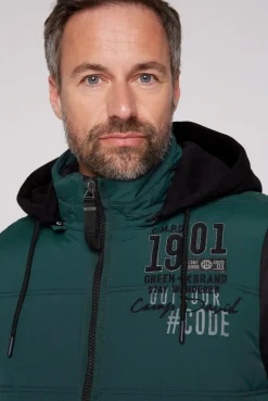 CAMP DAVID & SOCCX Outdoorweste mit abtrennbarer Sweatkapuze deep green deepgreen Shop