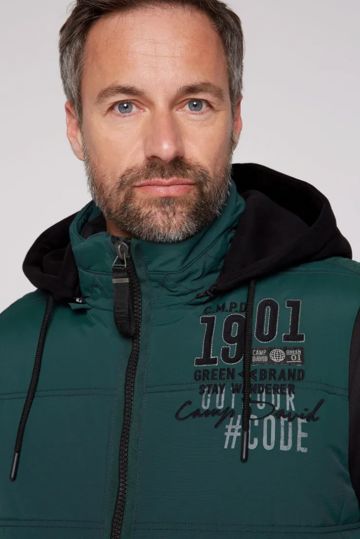 CAMP DAVID & SOCCX Outdoorweste mit abtrennbarer Sweatkapuze deep green deepgreen Shop