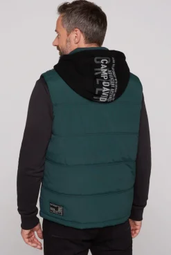 CAMP DAVID & SOCCX Outdoorweste mit abtrennbarer Sweatkapuze deep green deepgreen Shop