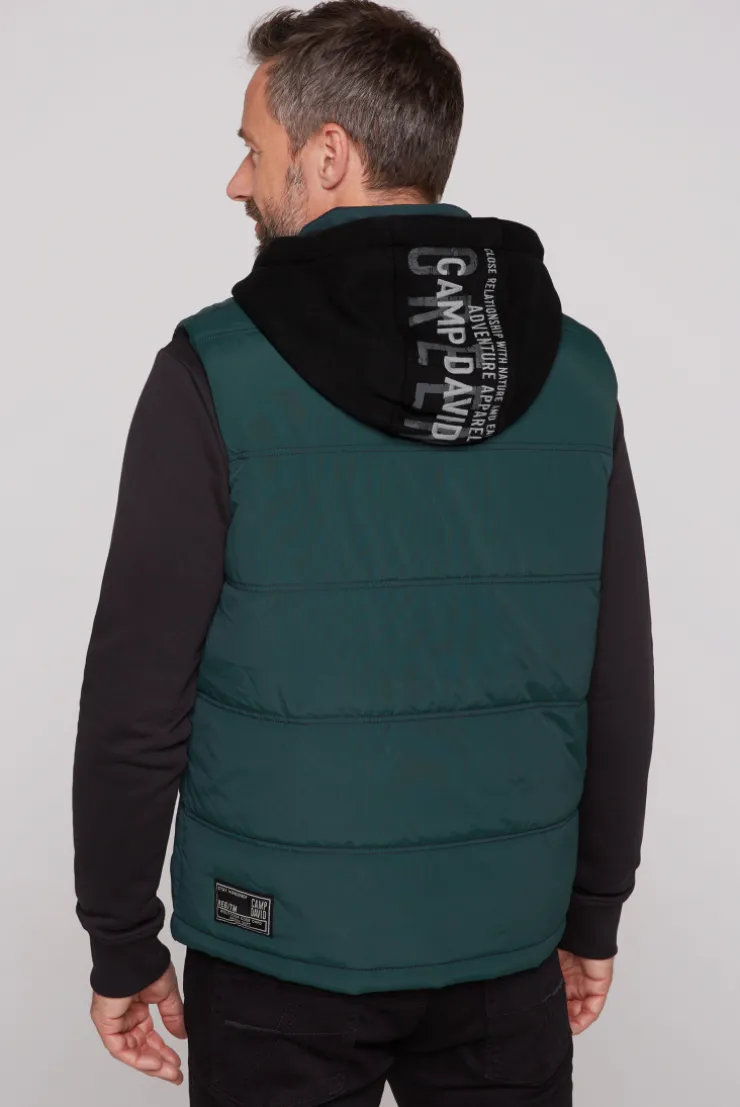 CAMP DAVID & SOCCX Outdoorweste mit abtrennbarer Sweatkapuze deep green deepgreen Shop