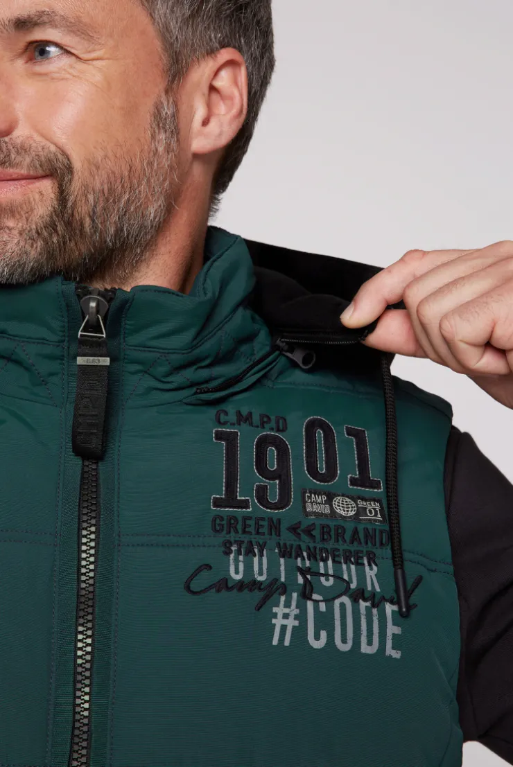 CAMP DAVID & SOCCX Outdoorweste mit abtrennbarer Sweatkapuze deep green deepgreen Shop