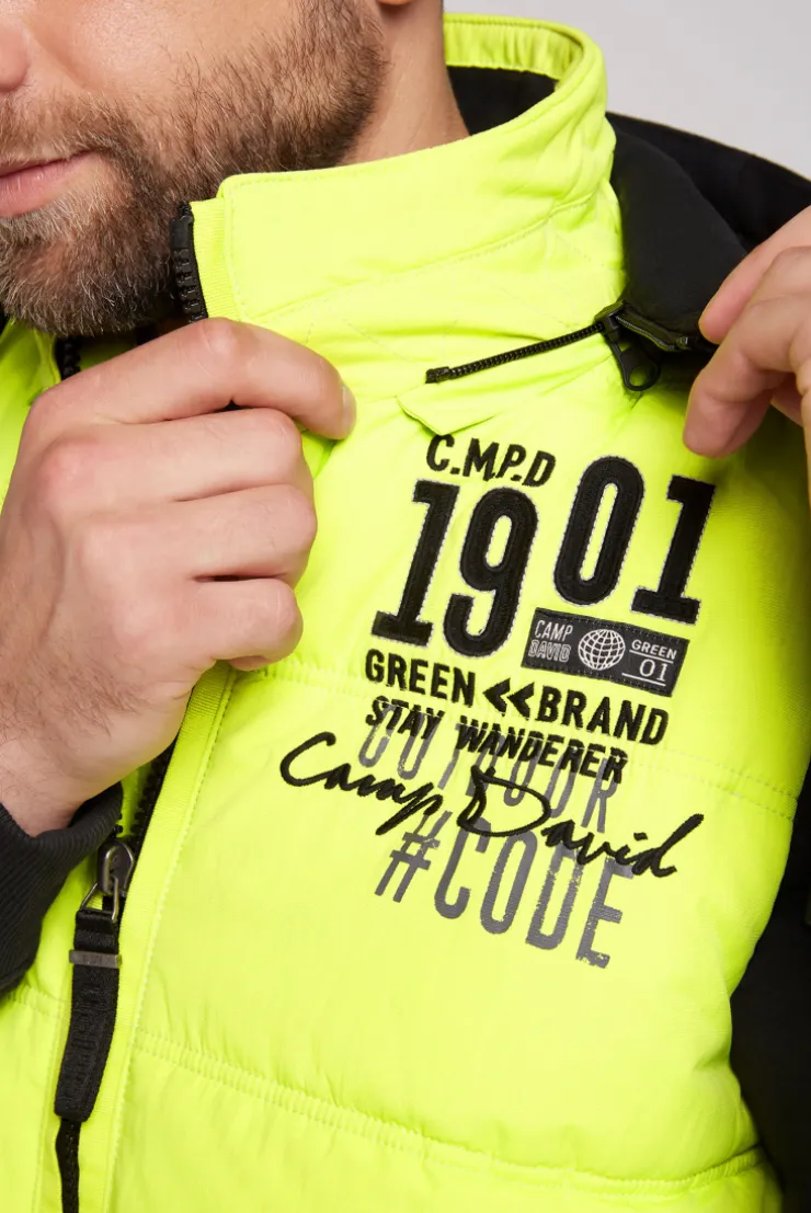 CAMP DAVID & SOCCX Outdoorweste mit abtrennbarer Sweatkapuze neon kiwi neonkiwi Fashion