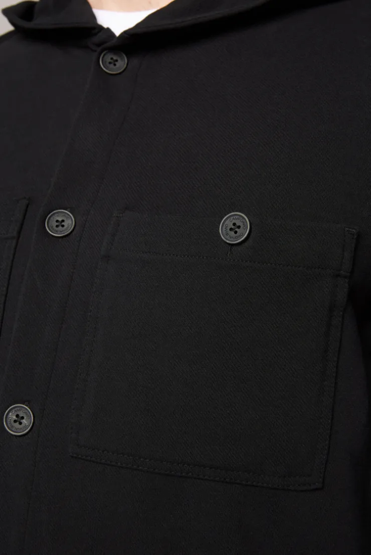 CAMP DAVID & SOCCX Overshirt mit Kapuze und Brusttaschen | M black New