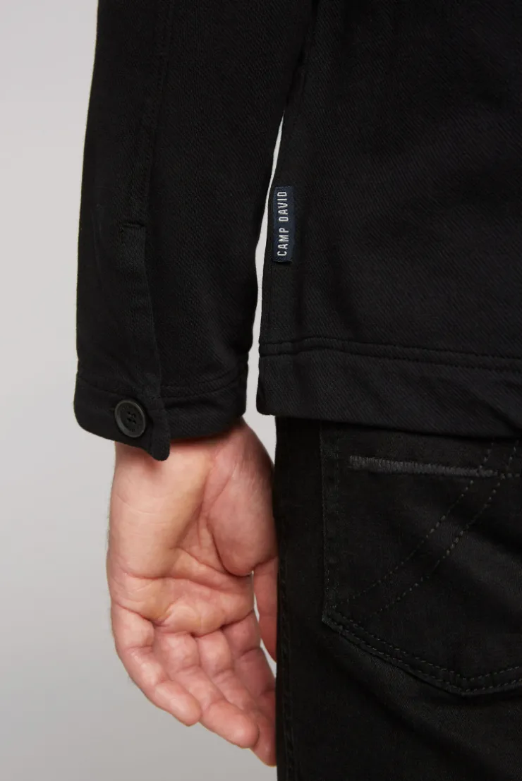 CAMP DAVID & SOCCX Overshirt mit Kapuze und Brusttaschen | M black New