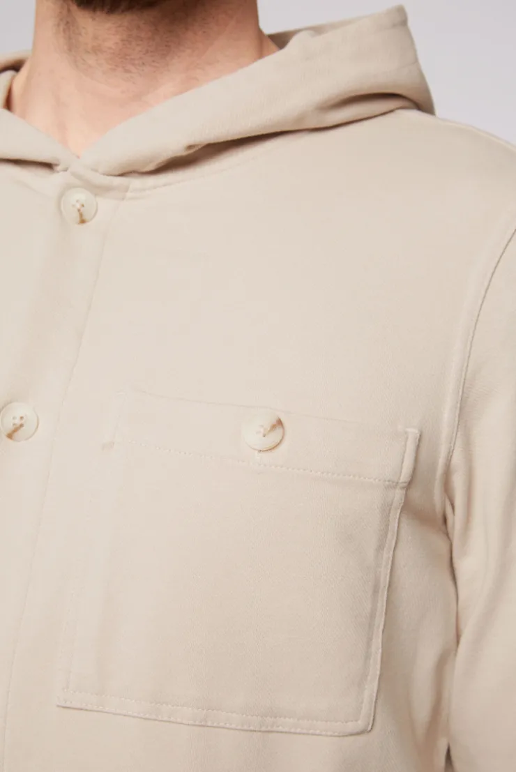 CAMP DAVID & SOCCX Overshirt mit Kapuze und Brusttaschen cappuccino Outlet