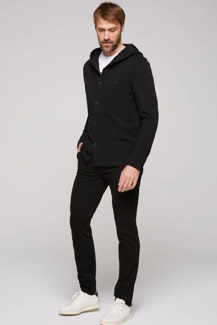 CAMP DAVID & SOCCX Overshirt mit Kapuze und Brusttaschen | M black Outlet