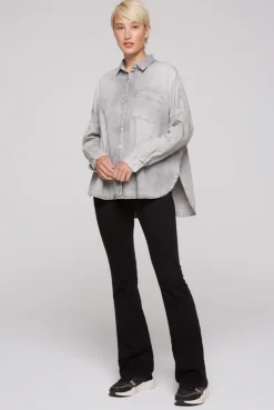 CAMP DAVID & SOCCX Oversized Denim-Bluse mit Print light grey bleached lightgreybleached Store