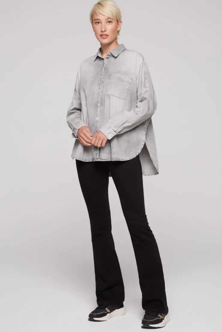 CAMP DAVID & SOCCX Oversized Denim-Bluse mit Print light grey bleached lightgreybleached Store