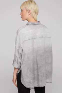 CAMP DAVID & SOCCX Oversized Denim-Bluse mit Print light grey bleached lightgreybleached Store