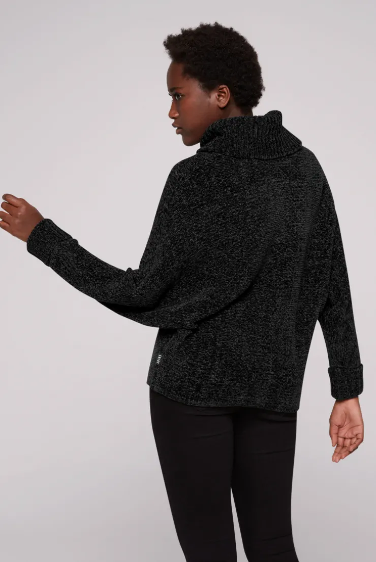 CAMP DAVID & SOCCX Oversized Rollkragenpullover aus Chenille black Clearance