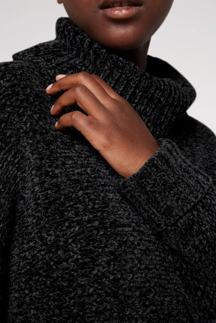CAMP DAVID & SOCCX Oversized Rollkragenpullover aus Chenille black Clearance