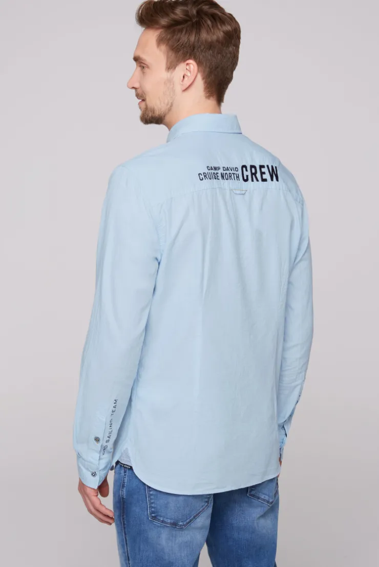 CAMP DAVID & SOCCX Oxford-Langarmhemd mit Logo-Stickereien summer blue summerblue New