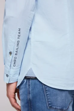 CAMP DAVID & SOCCX Oxford-Langarmhemd mit Logo-Stickereien summer blue summerblue New