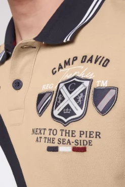 CAMP DAVID & SOCCX Pikee-Polo mit Color-Blocking und Artworks tan Shop