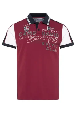 CAMP DAVID & SOCCX Pikee-Polo mit Color-Blocking und Artwork burgundy Cheap