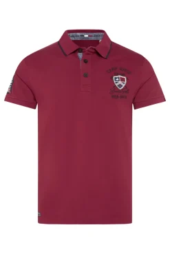 CAMP DAVID & SOCCX Pikee-Polo mit Label Patches und Stickereien burgundy Clearance