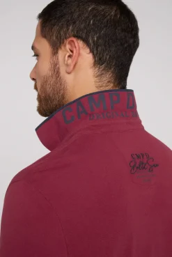 CAMP DAVID & SOCCX Pikee-Polo mit Label Patches und Stickereien burgundy Clearance