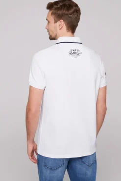 CAMP DAVID & SOCCX Pikee-Polo mit Label Patches und Stickereien opticwhite Discount