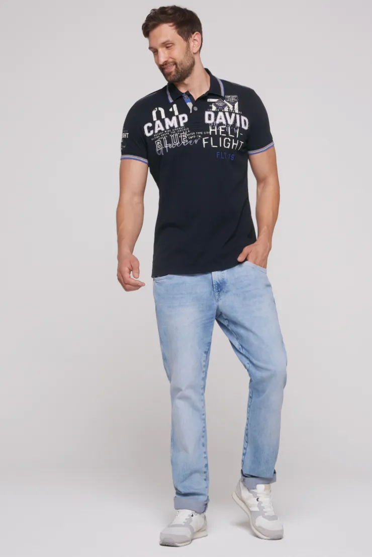 CAMP DAVID & SOCCX Pikee-Polo mit Label-Applikationen blue navy bluenavy Best