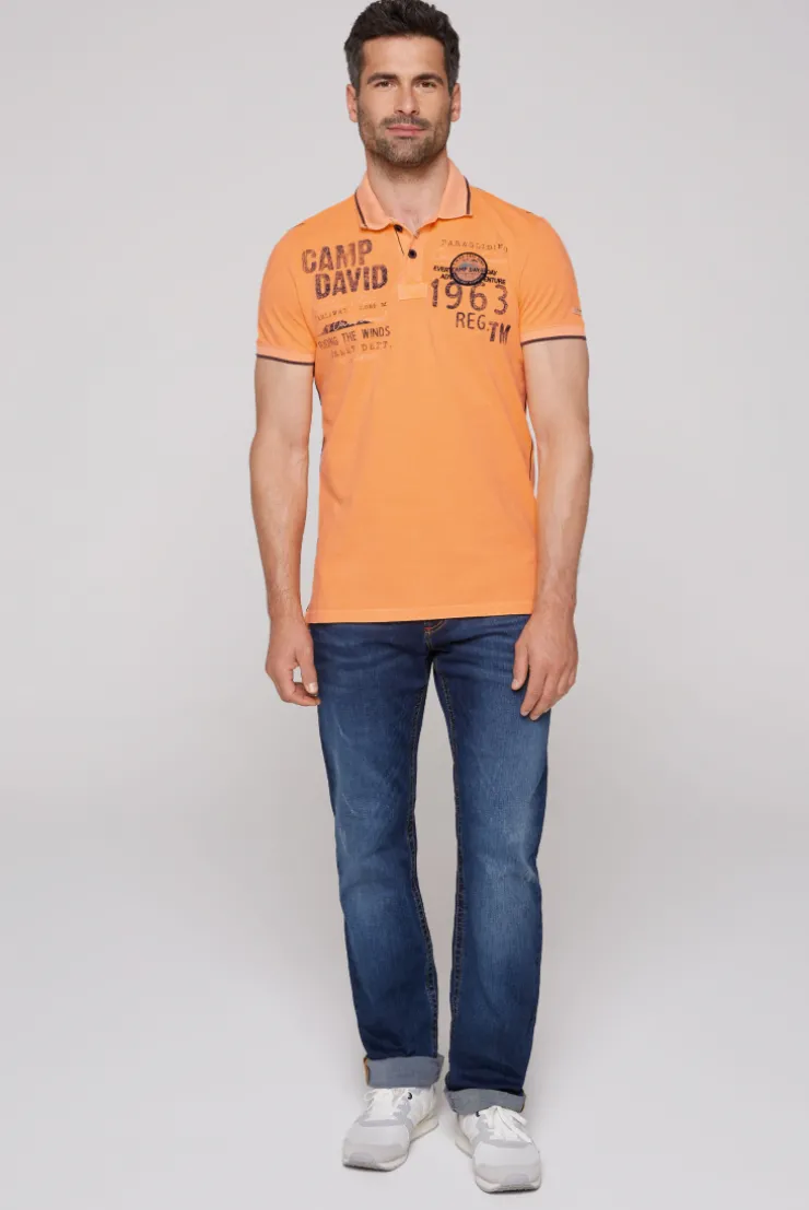 CAMP DAVID & SOCCX Pikee-Polo mit Logo-Applikationen sunrise orange sunriseorange Shop