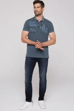 CAMP DAVID & SOCCX Pikee-Polo mit Logo-Applikationen blue navy bluenavy Outlet
