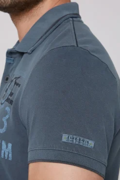 CAMP DAVID & SOCCX Pikee-Polo mit Logo-Applikationen blue navy bluenavy Outlet