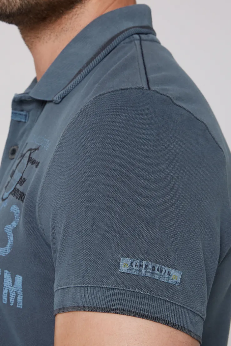 CAMP DAVID & SOCCX Pikee-Polo mit Logo-Applikationen blue navy bluenavy Outlet