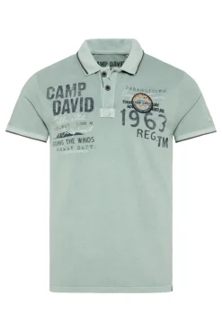 CAMP DAVID & SOCCX Pikee-Polo mit Logo-Applikationen teal Hot